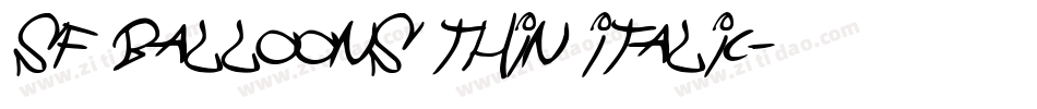 sf balloons thin italic字体转换
